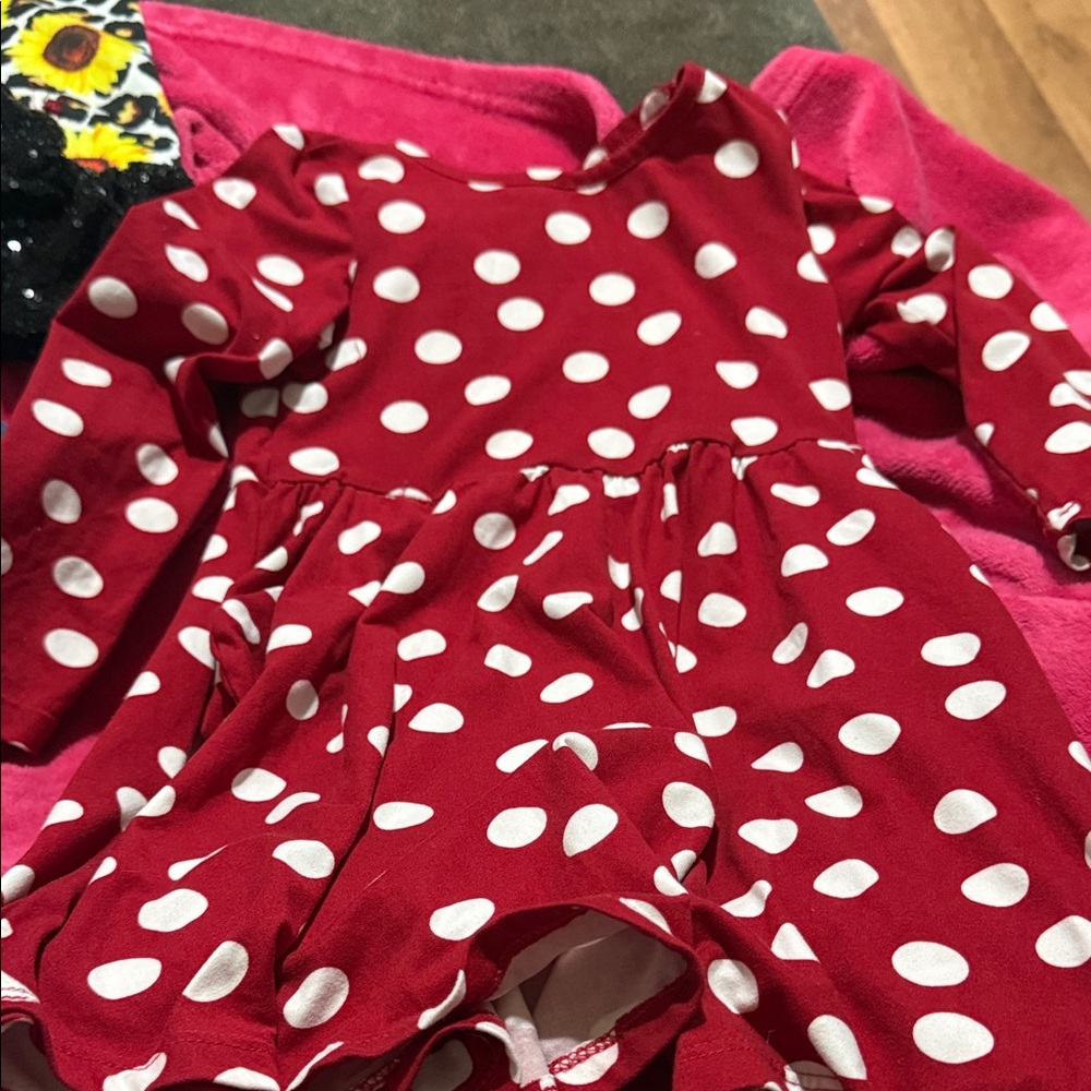 Polka Dot Red Kids Casual Dress